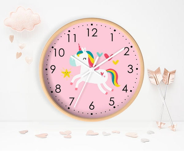 Unicorn Clock, Wall Clock, Nursery Wall Decor, Decorative Clock, Nursery Clocks, Kids Clock, Kids Decor, Modern Nursery, Kids Wall Clock