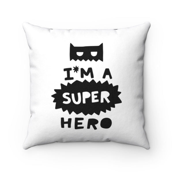 Super Hero Square Pillowcase, Monochrome Pillow Cover, Pillowcase, Toddler Pillowcase, Kids Pillowcase, Monochrome Nursery, Toddler Deco