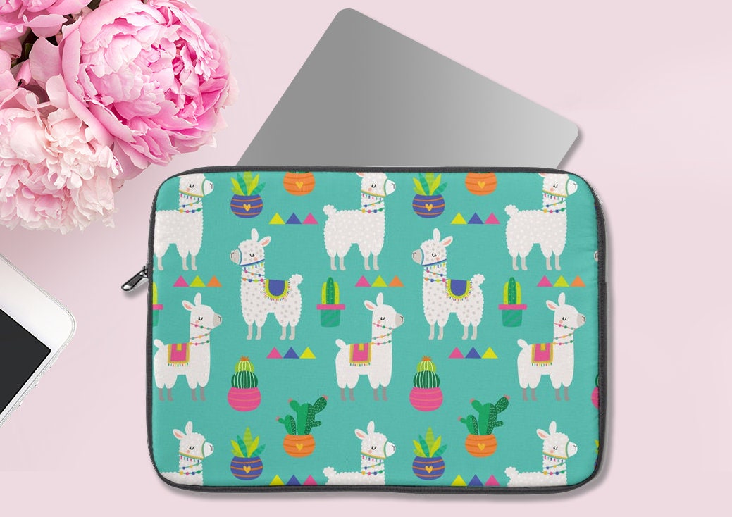 Llama Print Laptop Sleeve, Laptop Cover, Office Supply, Desktop Accessories, Laptop Accessories, Mom Boss Gift, Work From Home Gift, WFH