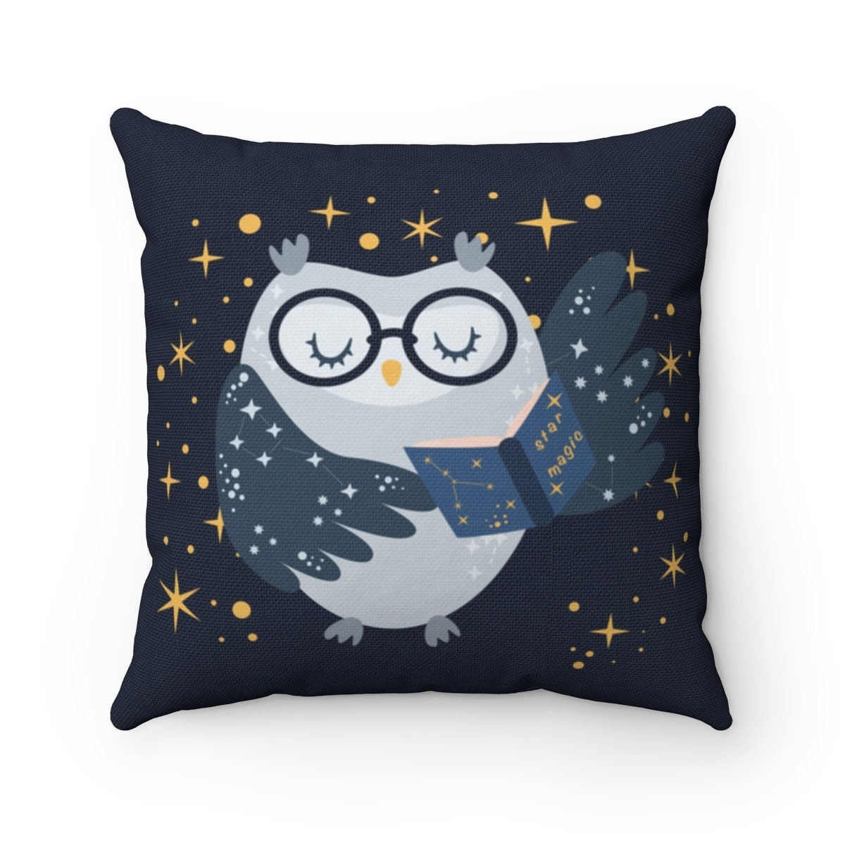 Owl Print Square Pillow Case, Owl Nursery, Muggle Nursery, Nursery Decor, Kids Decor, Pillow Cover, Pillow Case, Owl Pillow Case