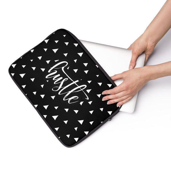 Hustle Laptop Sleeve, Laptop Cover, Office Supply, Desktop Accessories, Laptop Accessories, Monochrome Office, Work From Home Gift, WFH
