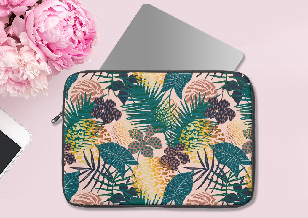 Leopard Print Laptop Sleeve, Laptop Cover, Office Supply, Desktop Accessories, Laptop Accessories, Work From Home Gift, WFH