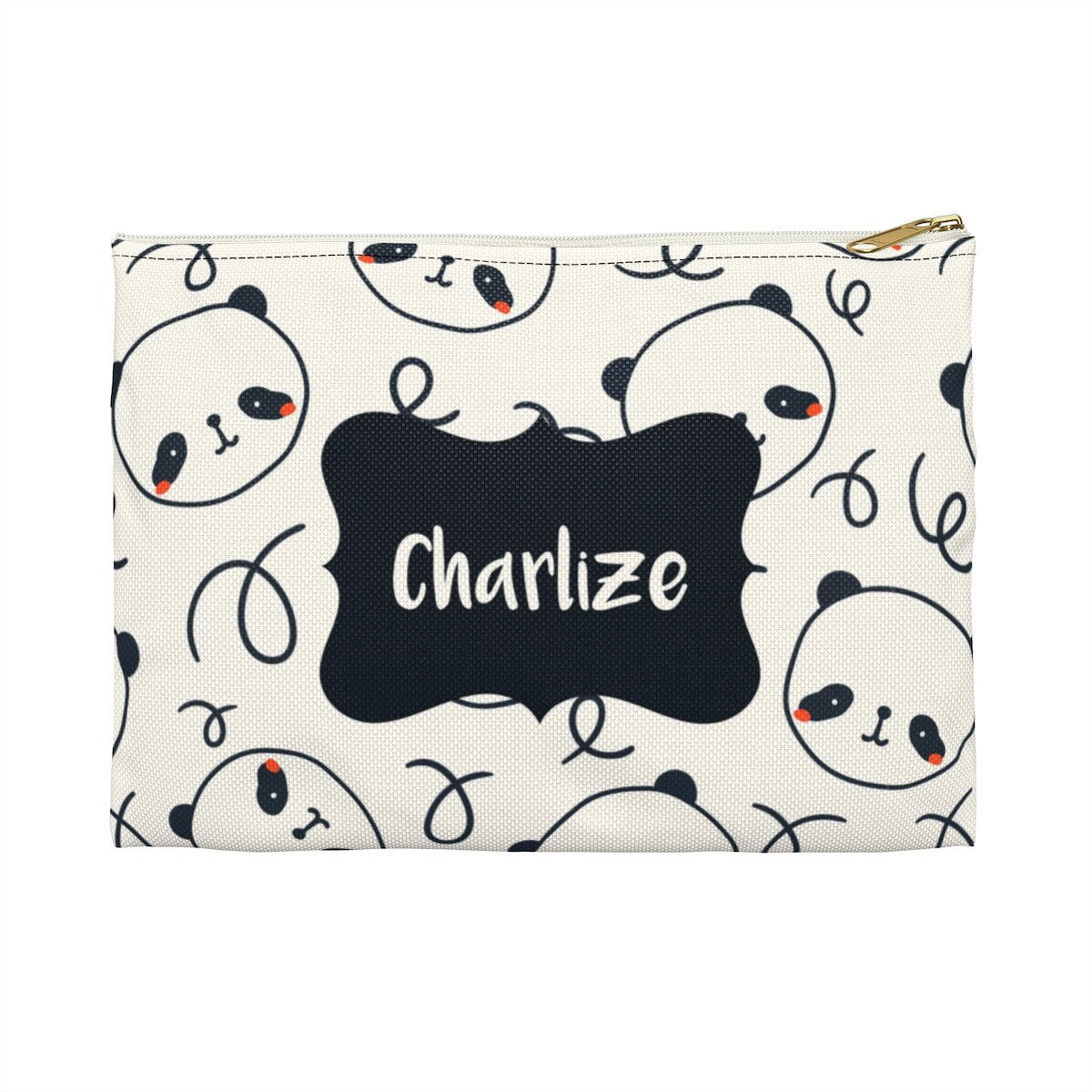 Panda Accessory Pouch, Personalized Pencil Pouch, Accessory Pouch, Panda Print, Custom Accessories, Custom Pouch, Back to School