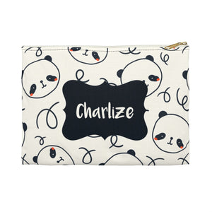 Panda Accessory Pouch, Personalized Pencil Pouch, Accessory Pouch, Panda Print, Custom Accessories, Custom Pouch, Back to School