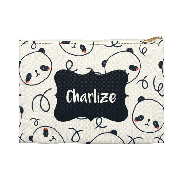 Panda Accessory Pouch, Personalized Pencil Pouch, Accessory Pouch, Panda Print, Custom Accessories, Custom Pouch, Back to School