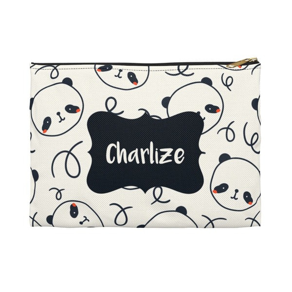 Panda Accessory Pouch, Personalized Pencil Pouch, Accessory Pouch, Panda Print, Custom Accessories, Custom Pouch, Back to School