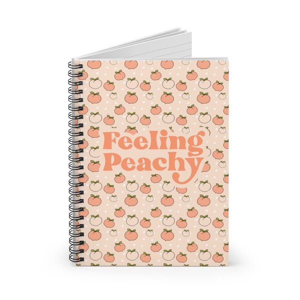 Peach Spiral Notebook - Ruled Line, Peach Print, Back To School, Journal, Notebook, Lined Notebook, Planner Girl, Office Desk, Office Goods