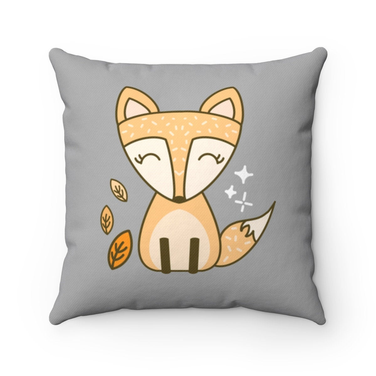 Fox Pillow Case, Fox Pillow Cover, Fox Decor, Home and Living, Spun Polyester Square Pillow Case