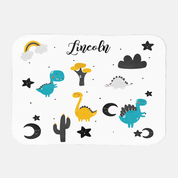 Personalized Baby Dinosaur Print Blanket, Baby Shower Gift, 30x40 Sherpa, Baby Shower, Baby Dinosaur