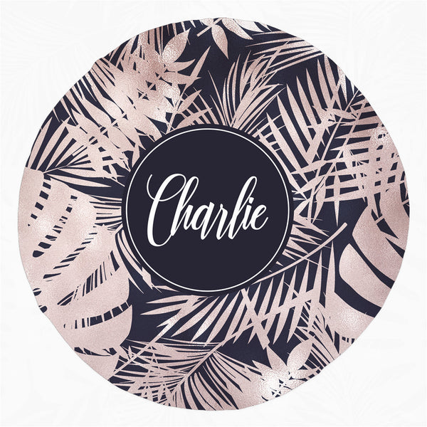 Palm Print Rounded Beach Towels, Round Beach Towel, Round Beach Blanket, Round Yoga Towel Mat, Round Picnic Blanket, Round Picnic Mat