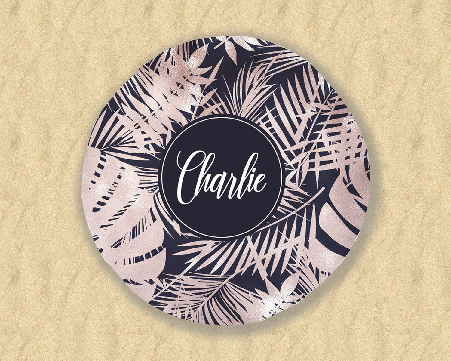 Palm Print Rounded Beach Towels, Round Beach Towel, Round Beach Blanket, Round Yoga Towel Mat, Round Picnic Blanket, Round Picnic Mat