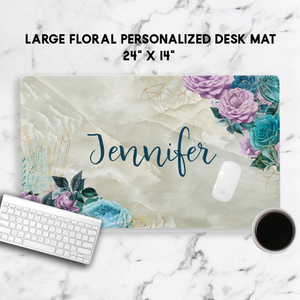 Large Floral Desk Mat, Planner Desk Accessories, Boss Babe, Office Decor, Home and Office, Custom Desk Accessory, Work From Home Gift