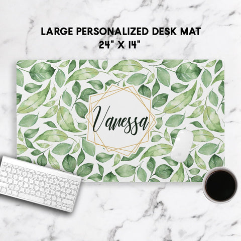 Products Large Desk Mat, Leaf Print, Planner Desk Accessories, Boss Babe, Office Decor, Home and Office, Custom Desk Accessory, Work From Home Gift