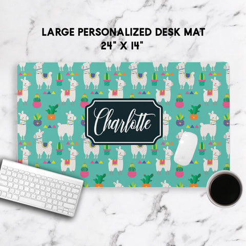 Large Desk Mat, Llama Print, Planner Desk Accessories, Boss Babe, Office Decor, Home and Office, Custom Desk Accessory, Work From Home Gift