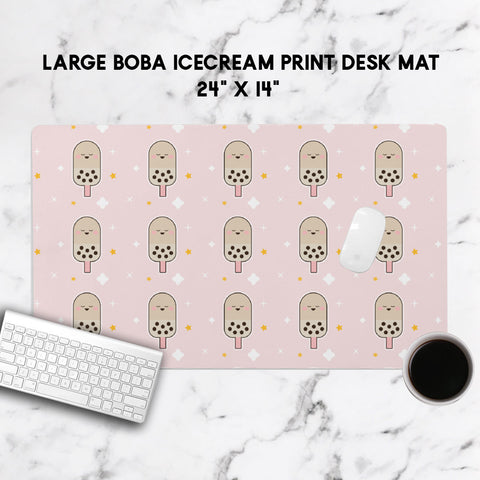 Products Boba Ice Cream Print Desk Mat, Planner Desk Accessories, Office Decor, Home and Office, Custom Desk Accessory, Work From Home Gift, WFH