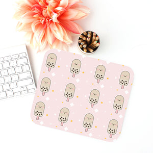 Boba Ice Cream Print Mouse Pad, Desk Accessories, Office Decor for Women, Office Gifts, Print Mouse Pad, Co-worker Gift, Work From Home Gift