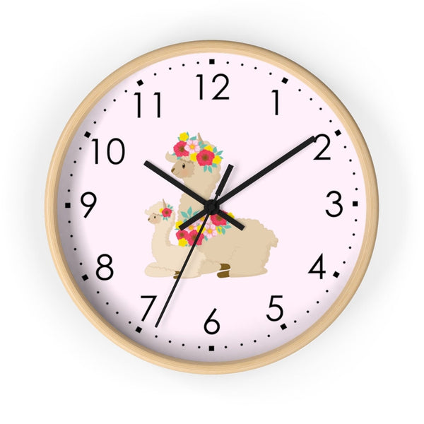 Llama  Wall Clock, Kids Clock Wall, Modern Nursery wall Decor, Girl Wall Clock, Decorative Kids clock, Nursery Clock