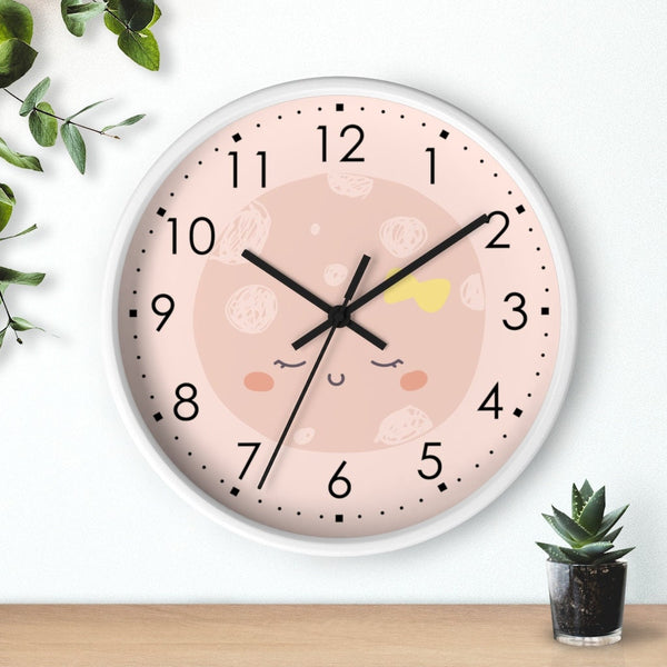 Moon Wall Clock, Kids Wall Clock, Modern Nursery Wall Decor, Girl Wall Clock, Decorative Kids Clock, Nursery Wall Clock, Nursery Clock