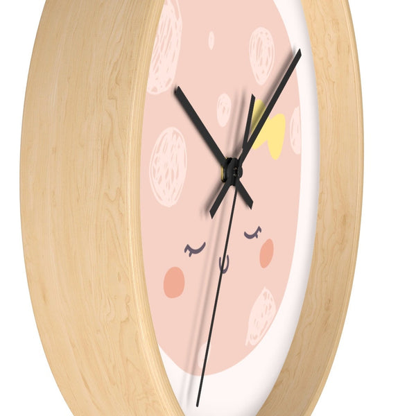 Moon Wall Clock, Kids Clock Wall, Modern Nursery wall Decor, Girl Wall Clock, Decorative Kids clock