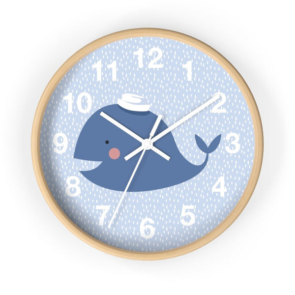 Whale Wall clock, Kids Wall Clock, Modern Nursery Wall Decor, Girls Wall Clock, Decorative Kids clock, Nursery Wall Clock, Decorative Clock