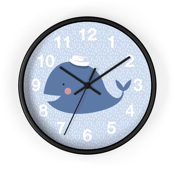 Whale Wall clock, Kids Wall Clock, Modern Nursery Wall Decor, Girls Wall Clock, Decorative Kids clock, Nursery Wall Clock, Decorative Clock