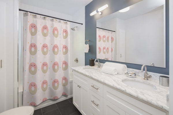 Donut Shower Curtains, Donut Decor, Donut Print, Donut Print Shower Curtain, Kawaii Donut Decor, Shower Curtain, Bathroom Decor, WFH