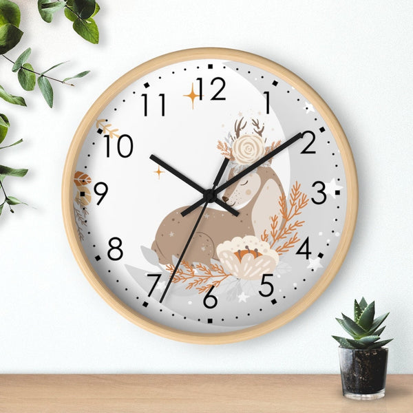 Deer Wall clock, Nursery Wall Clock, Nursery Clock, Kid's Wall Clock, Scandinavian Wall Clock, Nursery Wall Decor, Modern Nursery Clock