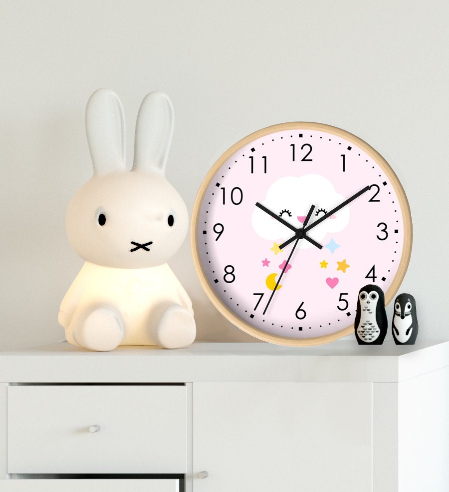 Cloud Wall Clock, Kids Wall Clock, Modern Nursery Wall Decor, Girls Wall Clock, Decorative Kids clock, Nursery Wall Clock, Decorative Clock