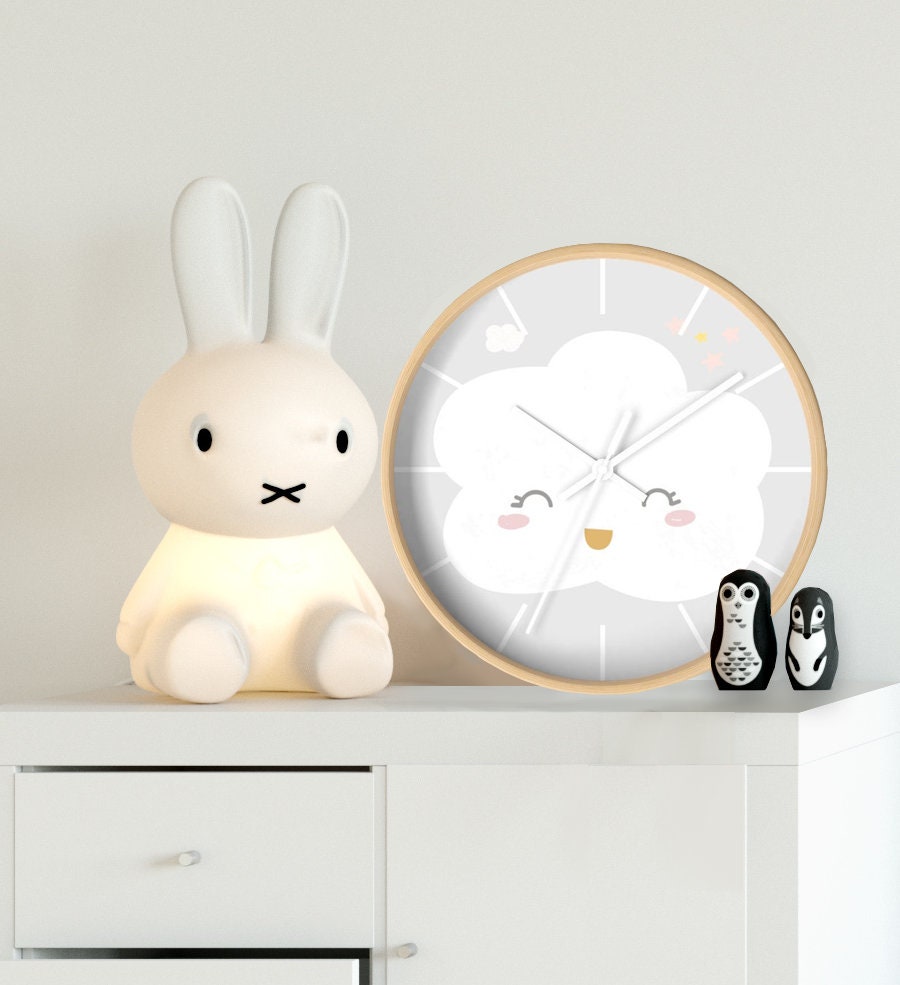 Cloud Wall Clock, Kids Wall Clock, Modern Nursery Wall Decor, Girl Wall Clock, Decorative Kids Clock, Kids Wall Decor, Nursery Clock