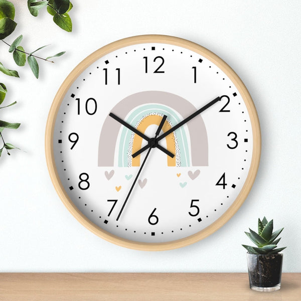 Rainbow Wall clock, Nursery Wall Clock, Nursery Clock, Kid's Wall Clock, Scandinavian Wall Clock