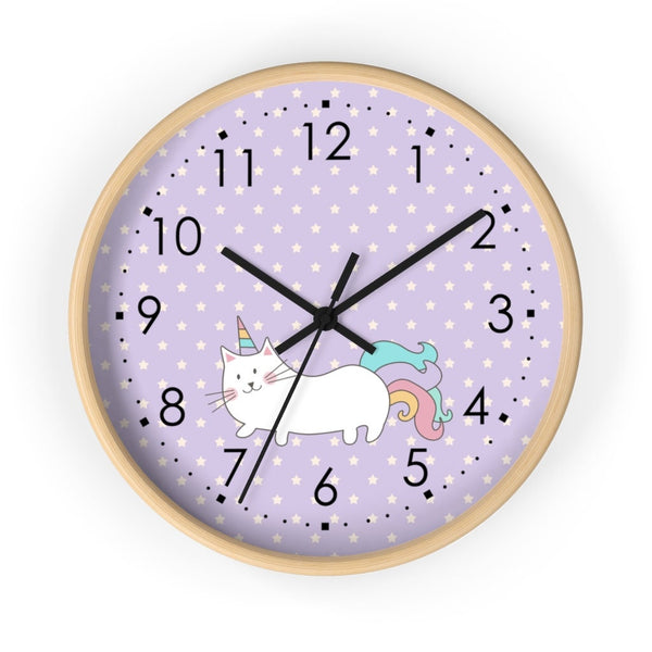 Magical Cat Unicorn Wall Clock, Kids Clock Wall, Modern Nursery wall Decor, Girl Wall Clock, Decorative Kids clock