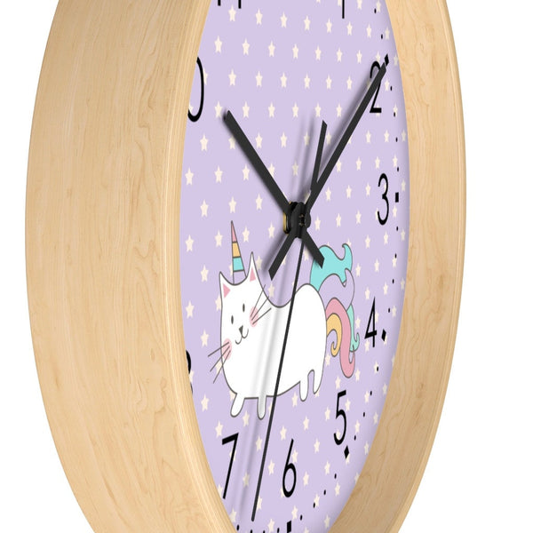 Magical Cat Unicorn Wall Clock, Kids Clock Wall, Modern Nursery wall Decor, Girl Wall Clock, Decorative Kids clock