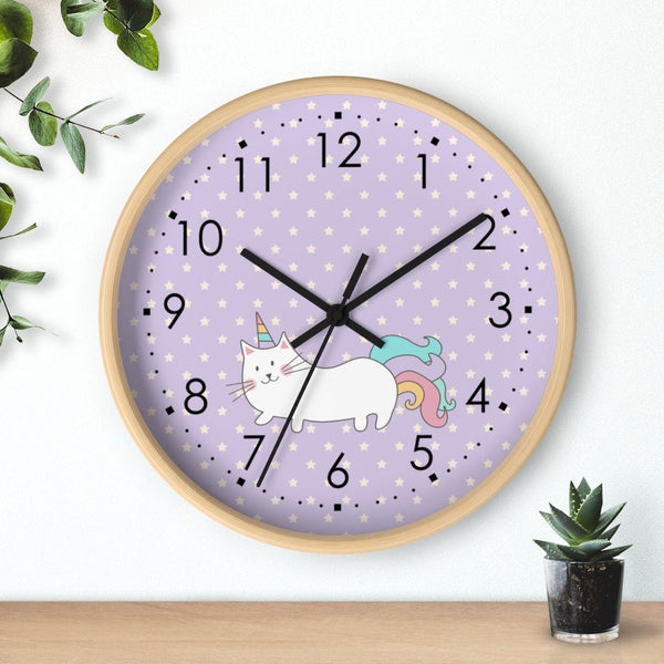 Magical Cat Unicorn Wall Clock, Kids Clock Wall, Modern Nursery wall Decor, Girl Wall Clock, Decorative Kids clock