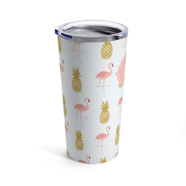 Stainless Steel, Flamingo Print 20 oz. Tumbler, Eco Friendly, Double Walled, Perfect for coffee, tea or soda, Keeps Drink Hot/Cold