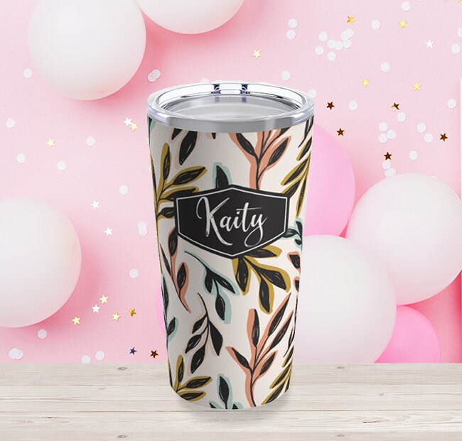 Stainless Steel, Floral Print 20 oz. Tumbler, Eco Friendly, Double Walled, Perfect for coffee, tea or soda, Keeps Drink Hot/Cold