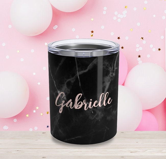 Personalized Tumbler, Custom Marble Print Stainless Steel Tumbler, Tumbler 10oz, Marble Print Tumbler