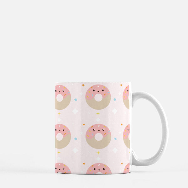 Donut Print, Work From Home Desk Set, Coaster + 11 Oz Mug + Mousepad,  Desk Decor, Office Decor, Gifts for Employee, Mouse Pad, Mug, Coaster