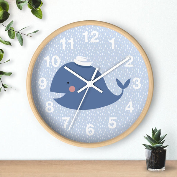 Whale Wall clock, Kids Wall Clock, Modern Nursery Wall Decor, Girls Wall Clock, Decorative Kids clock, Nursery Wall Clock, Decorative Clock