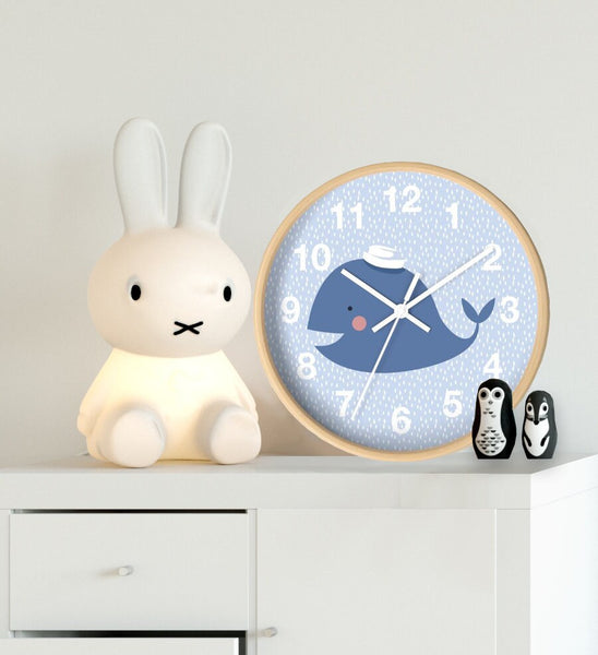 Whale Wall clock, Kids Wall Clock, Modern Nursery Wall Decor, Girls Wall Clock, Decorative Kids clock, Nursery Wall Clock, Decorative Clock