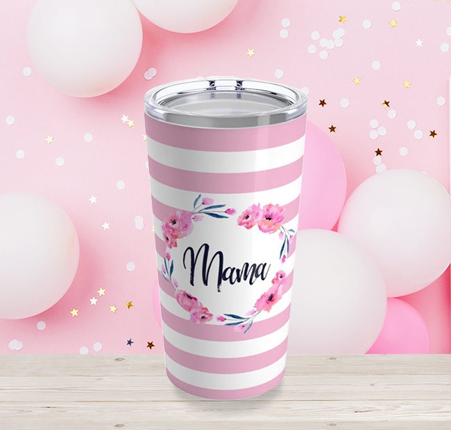 Mom Stainless Tumbler 20oz, Stainless Tumbler, Mother's Day Gift, Mom's Birthday, New Mom Gift, Gift for Mom, Floral Print Tumbler, Coffee