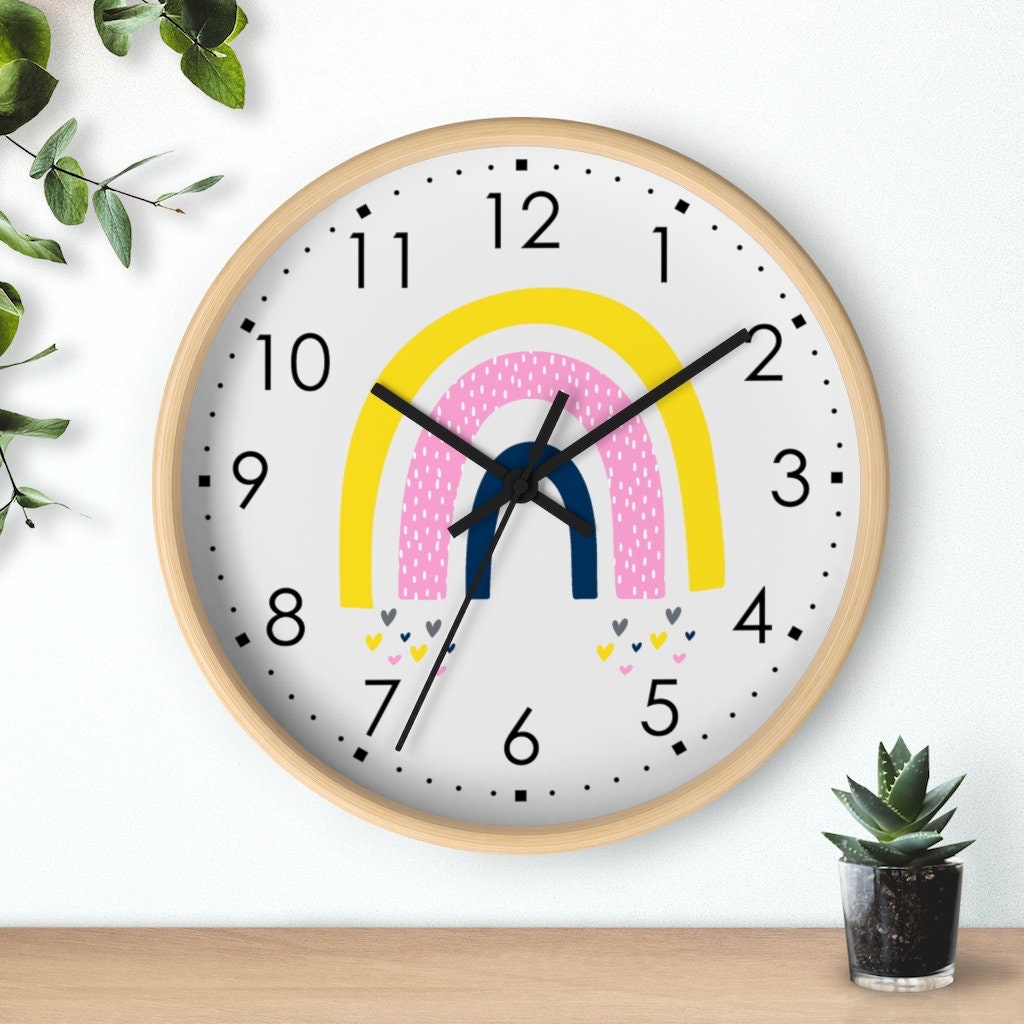 Rainbow Clock, Scandinavian Wall clock, Silent Wall Clock, Clock, Nursery Wall Clock, Kid’s Wall Decor, Modern Nursey