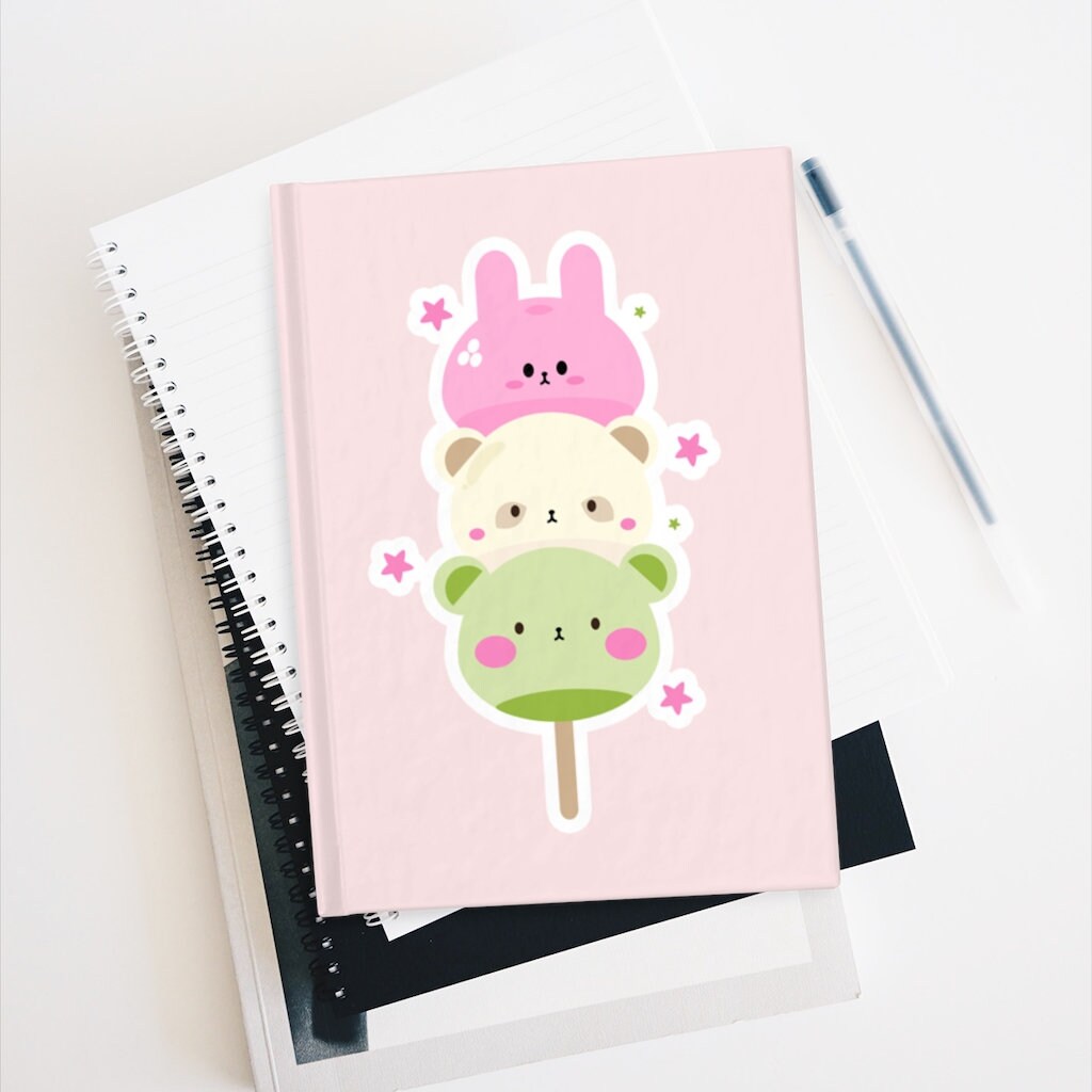 Mochi Inspired Journal - Ruled Line, Mochi Bear, Blank Journal, Kawaii Stationary, Mochi Print, WFH, Work From Home, Back to School