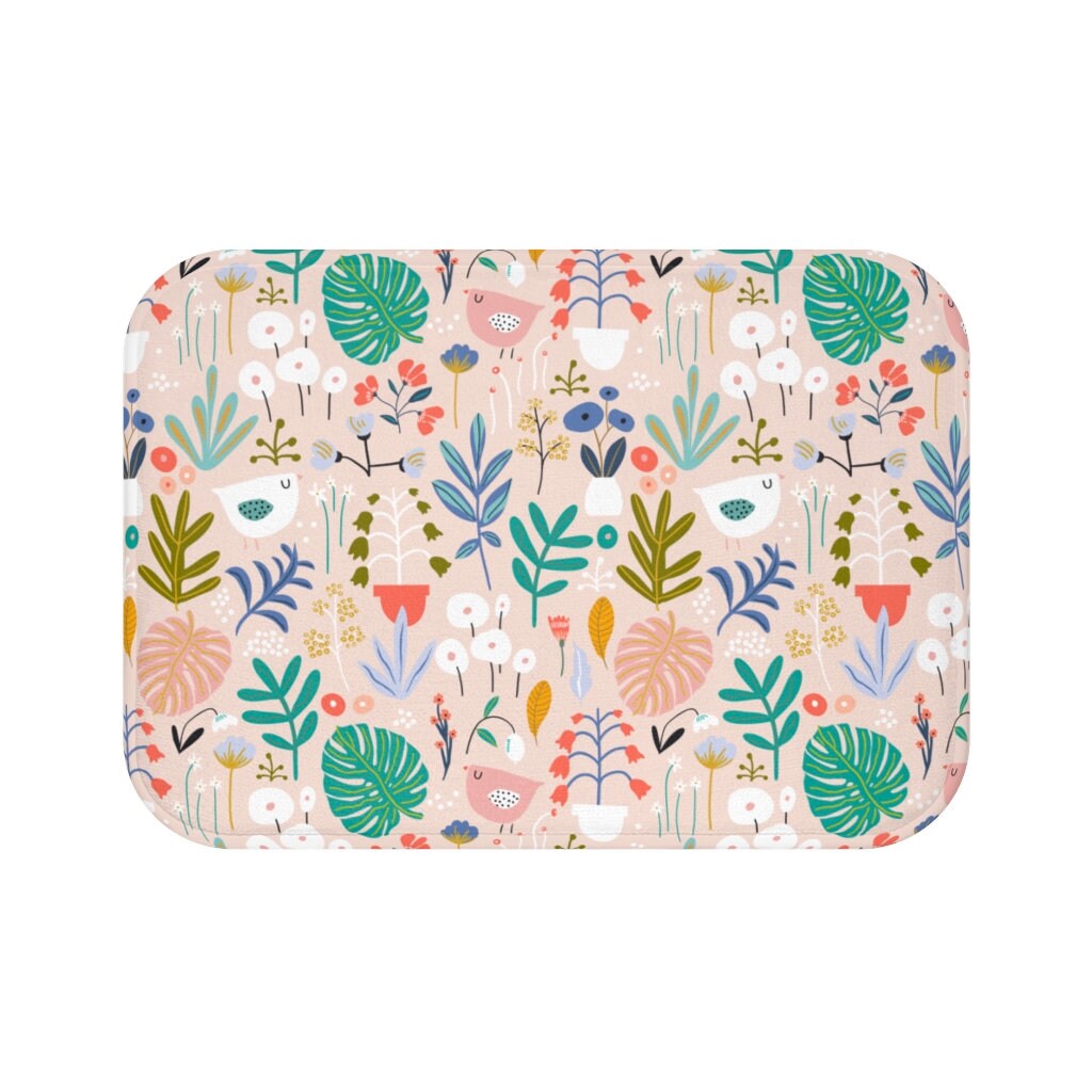 Floral Bath Mat, Bath Mat, Bathroom Decor, Bath Decor, Kid's Bathroom, Floral Bath Decor, Floral Print, Modern Bathroom Decor, Kid's Decor