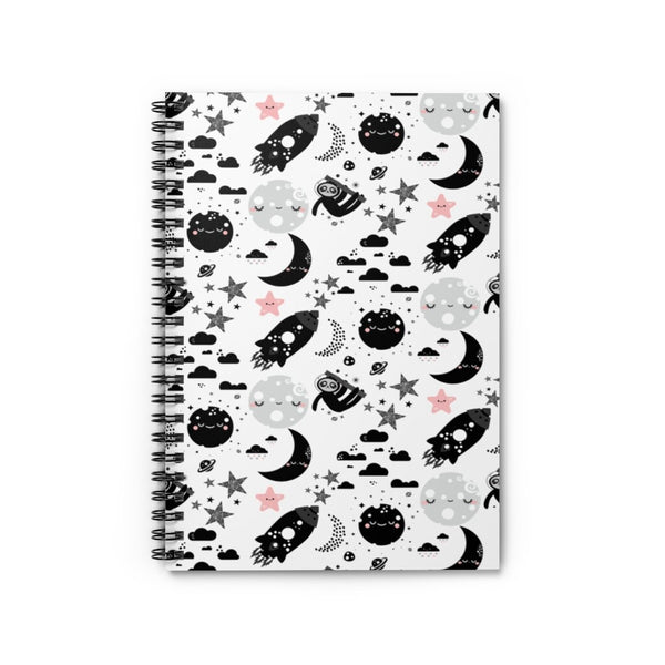 Monochrome Spiral Notebook, Sloth Notebook, Spiral Notebook, WFH, Work From Home, Back to School, School Supply, Blank Notebook, Blank Pages