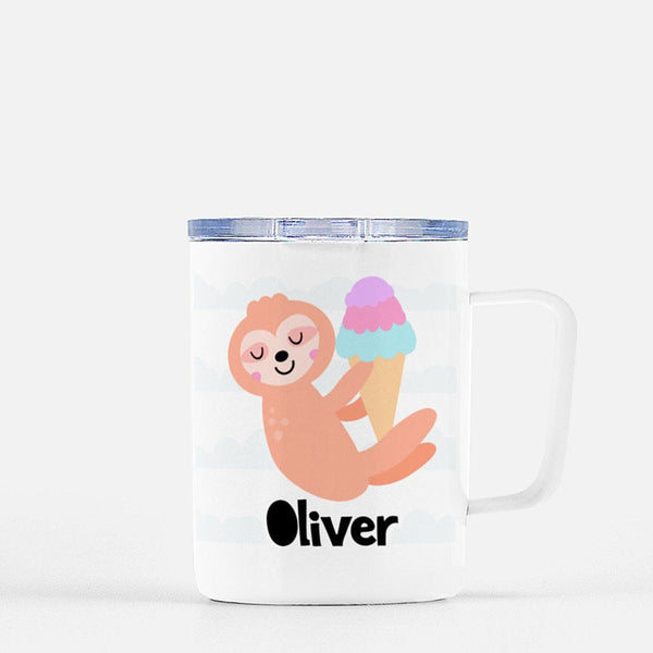 Products Sloth Mug, Personalized Mug, Travel Mug w/ Lid 10 oz., Mug with Lid, Travel Mug, Personalized Gift, Remote Learning, Zoom Gift, Student