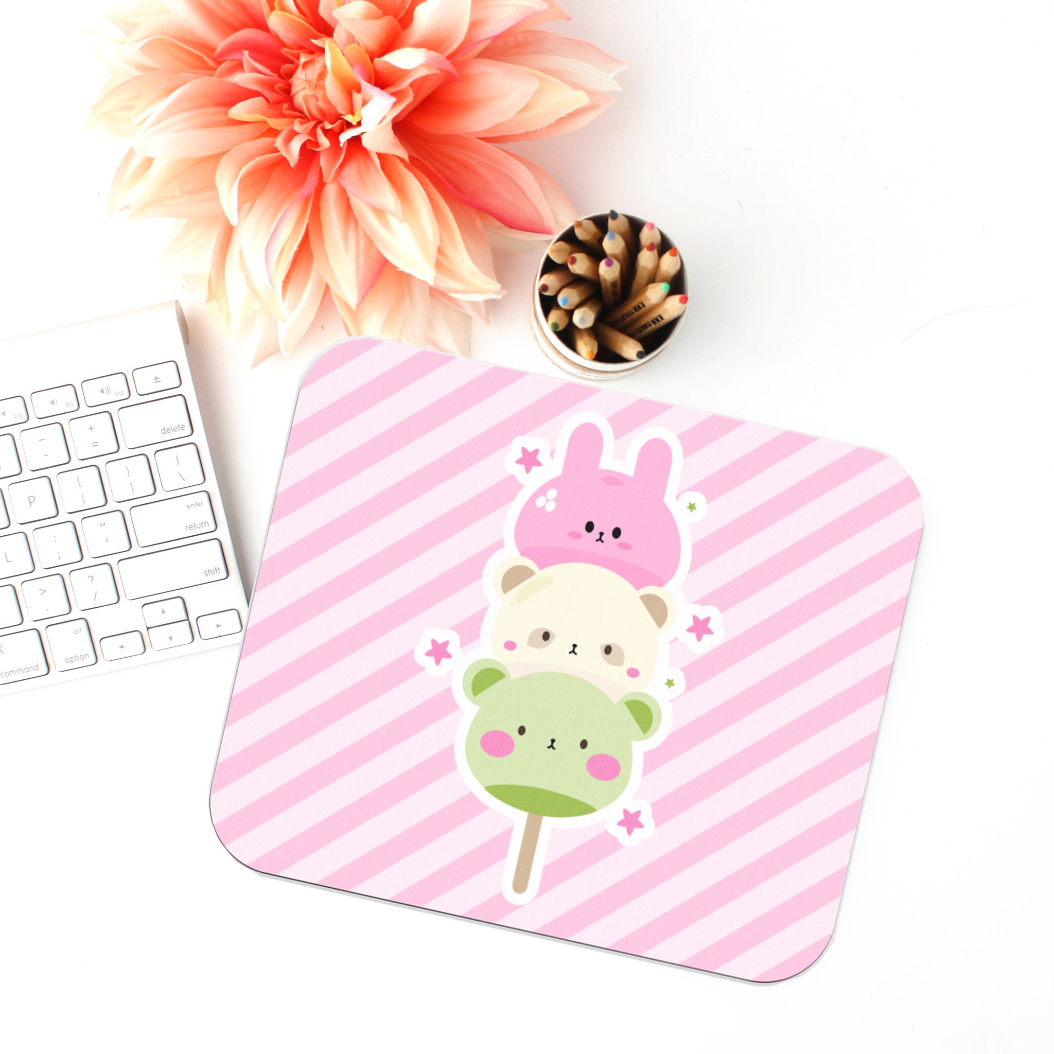 Mochi Print Mouse Pad, Desk Accessories, Office Decor for Women, Office Gifts, Co-worker Gift, Work From Home Gift, Kawaii Mochi Mouse Pad