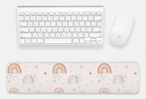 Rainbow Wrist Rest, Wrist Rest, Keyboard Wrist Pad, Floral Wrist Rest, Custom Desk Accessory, Teacher Gift, Work From Home Gift, WFH