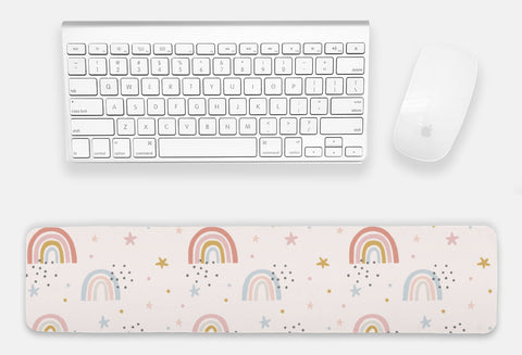 Rainbow Wrist Rest, Wrist Rest, Keyboard Wrist Pad, Floral Wrist Rest, Custom Desk Accessory, Teacher Gift, Work From Home Gift, WFH