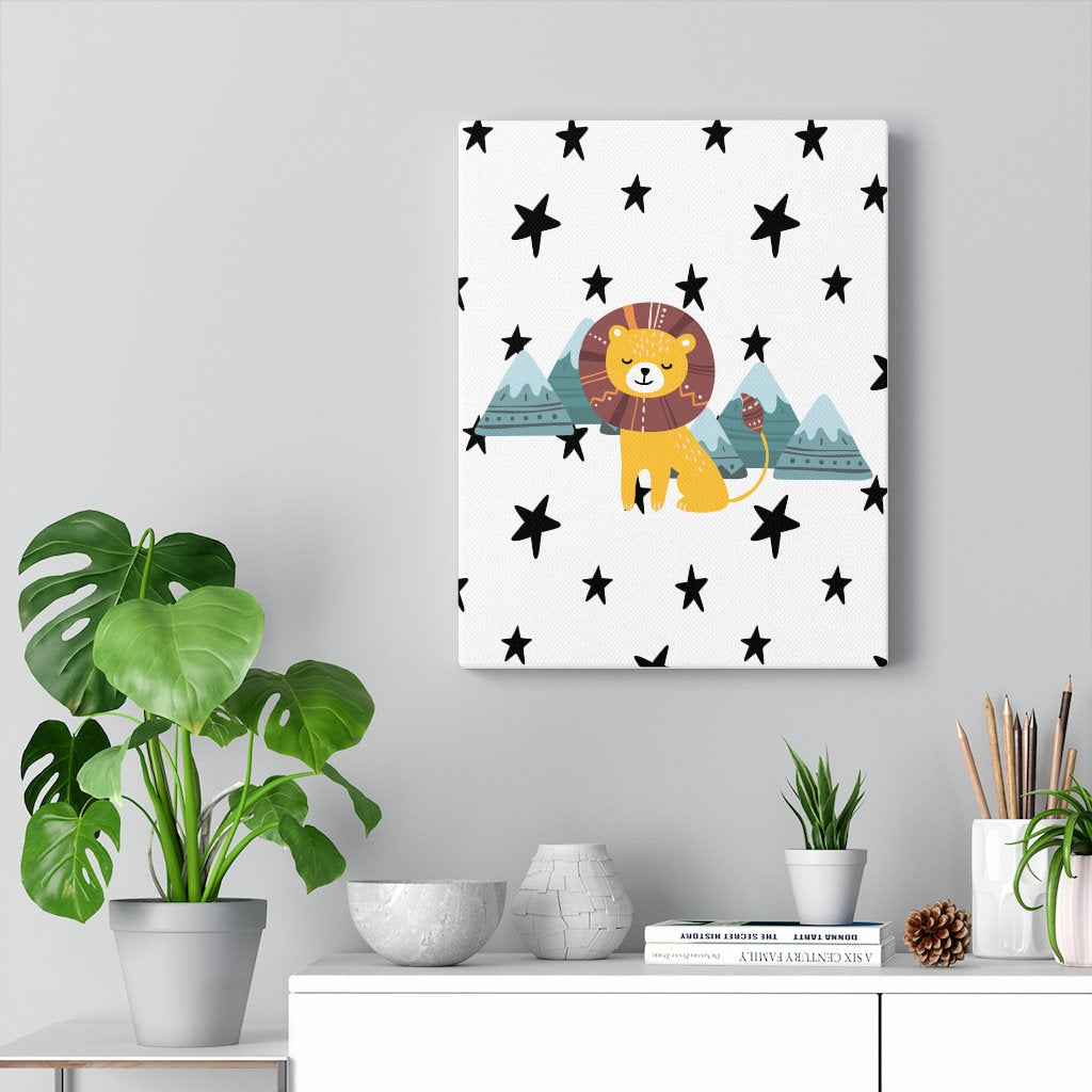 Kid's Canvas Gallery Wraps, Lion Canvas Wrap, Scandinavian Print, Kid's Wall Decor, Kid's Decor, Kid's Art Decor, Kid's Wall Canvas, Lion
