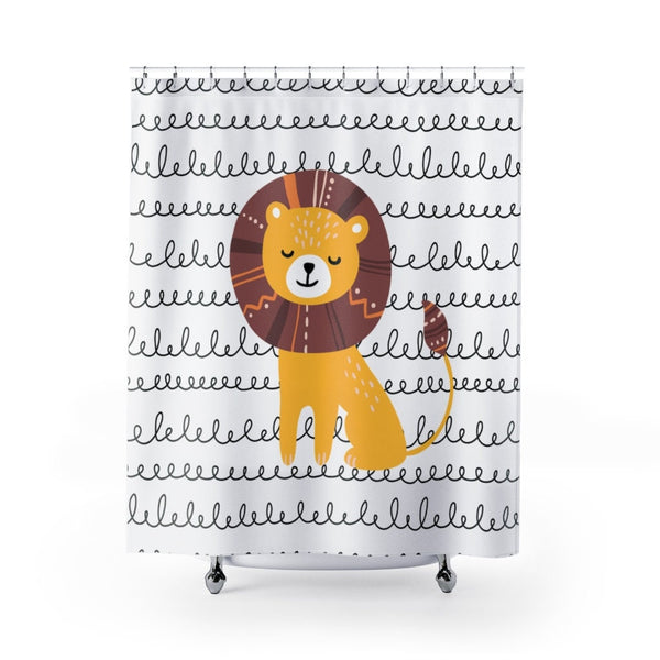 Lion Kid's Shower Curtains, Lion Print, Shower Curtains, House Warming Gift, Moving Gift, Bathroom Decor, Modern Bath Decor